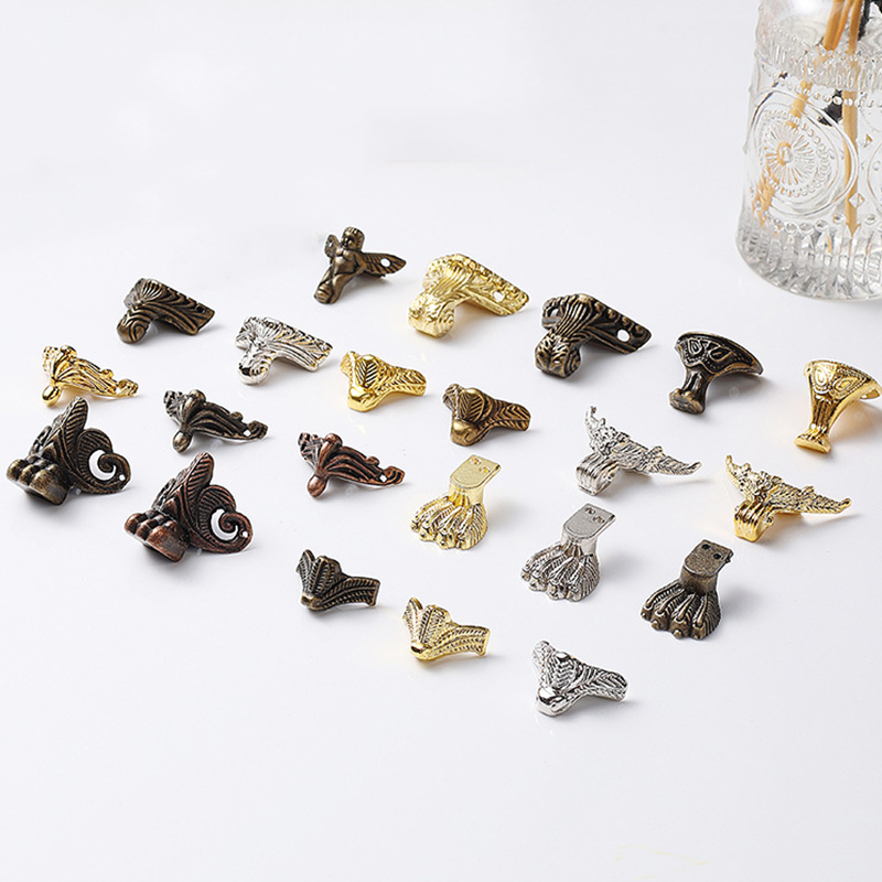 Corner Bracket Angle - 4PCS Antique Box Legs Feet ,Wood