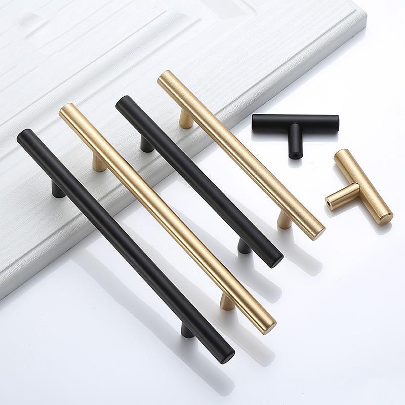 Furniture Hardware Gold - Modern Gold Brushed Straight Cupboard Handles