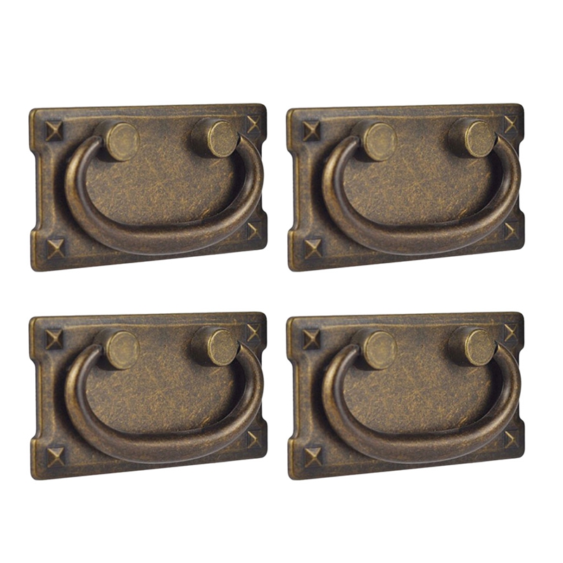 Furniture Hardware Brackets - 4Pcs Vintage Antique Bronze Drawer Ring