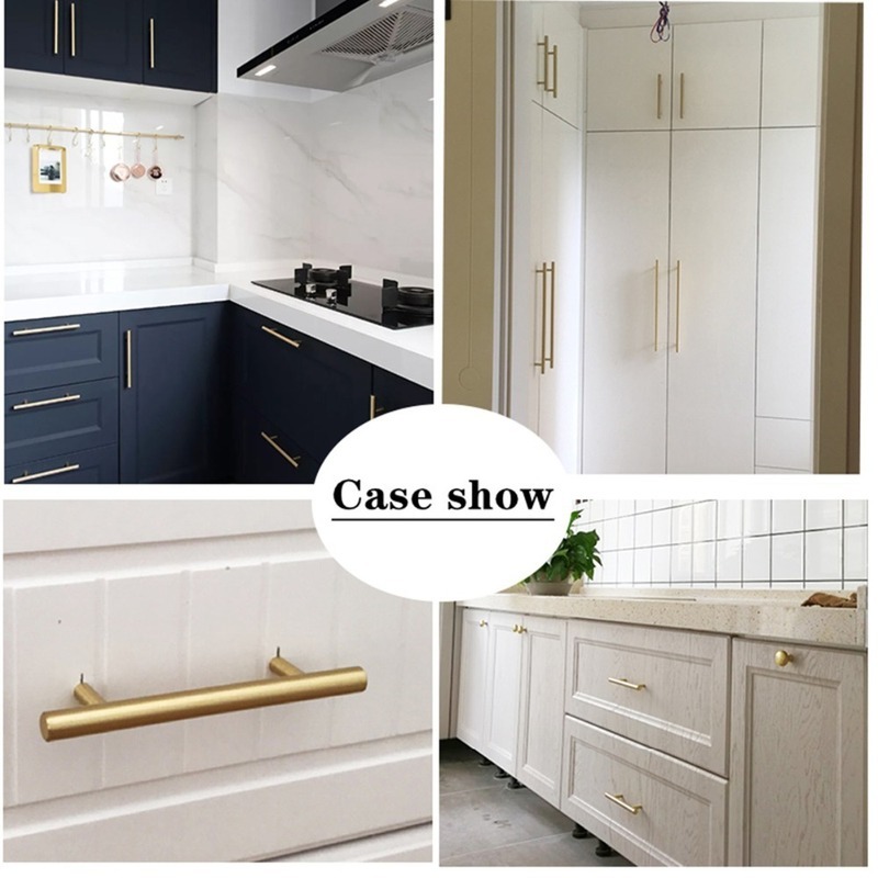 Modern Gold Brushed Straight C - Furniture Hardware Gold recension och pris