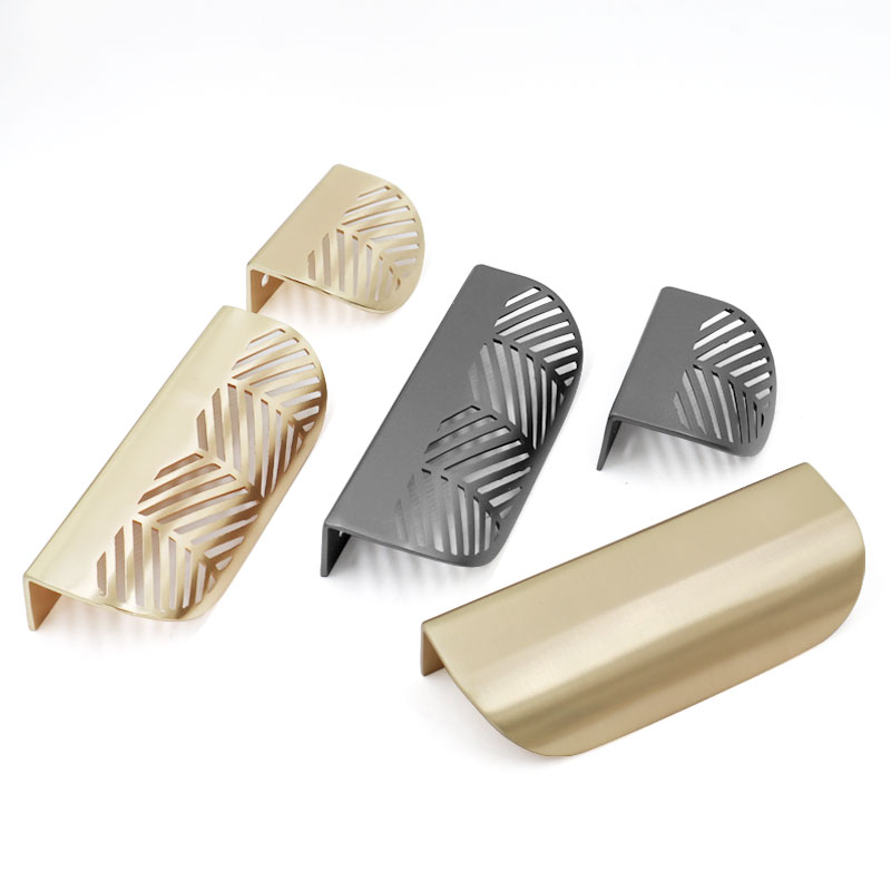 Leaf shaped Handle Gold Brushe - Furniture Hardware Gold recension och pris