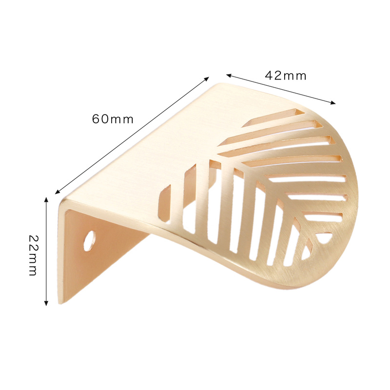 Leaf shaped Handle Gold Brushe - Furniture Hardware Gold recension och pris