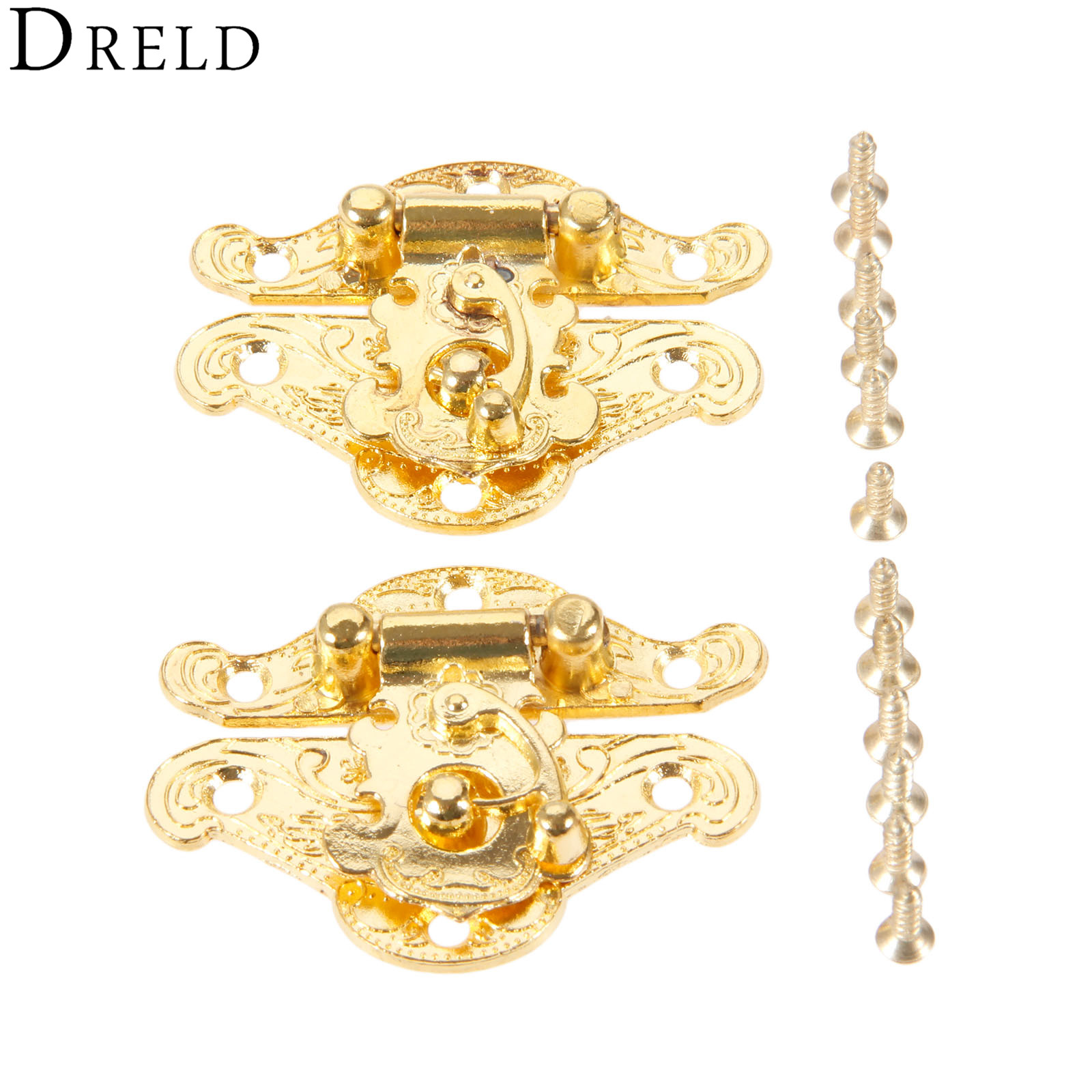 DRELD 2Pcs Antique Gold Box La - Furniture Hardware Gold recension och pris