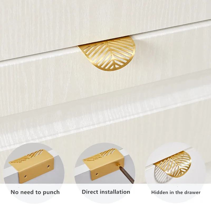 2026 New Leaf Shape Brass Draw - Furniture Hardware Wholesale recension och pris