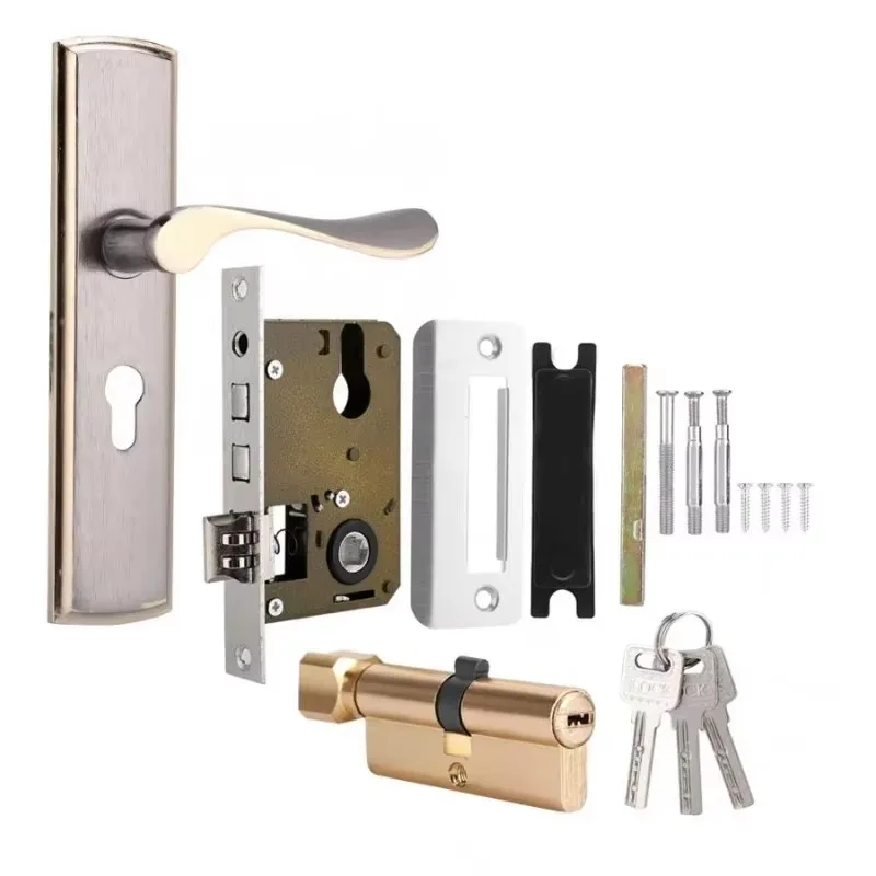 Gold Door Handle Lock Silent H - Furniture Hardware Gold recension och pris