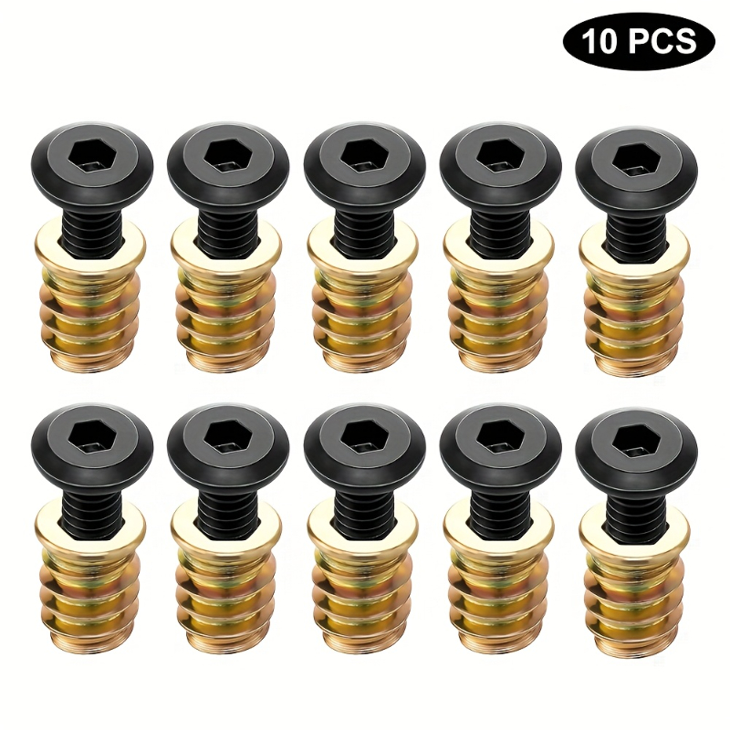 10PCS Threaded Inserts Nut Com - Furniture Hardware Screws recension och pris