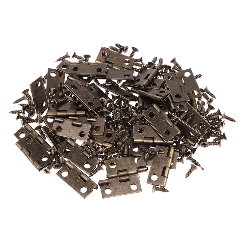 50pcs/box Hinges + 200 Screws  - Furniture Hardware Gold recension och pris