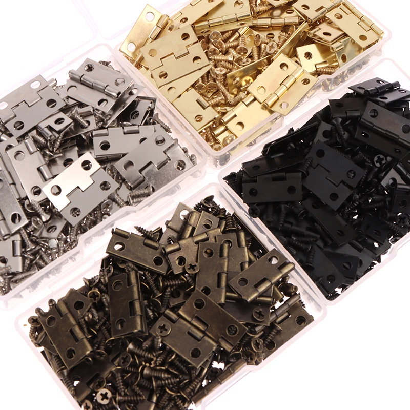 50pcs/box Hinges + 200 Screws  - Furniture Hardware Gold recension och pris