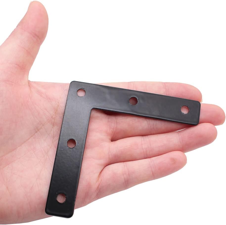 Black L-shaped Flat Angle Brac - Corner Bracket Angle recension och pris