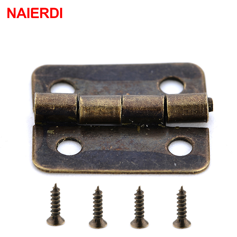 50PCS NAIERDI Antique Hinge Mi - Furniture Hardware Gold recension och pris
